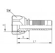 Nippel 1/4 slange 1/2"-20 UNF gevind.