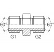 Adapter 1" gevind lige