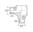 Adapter 90° 1/4" gevind