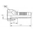 Nippel 1/4" slange 9/16"-18 UNF gevind